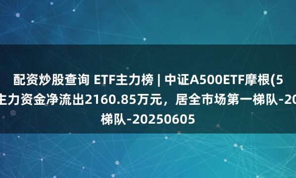 配资炒股查询 ETF主力榜 | 中证A500ETF摩根(560530)主力资金净流出2160.85万元，居全市场第一梯队-20250605