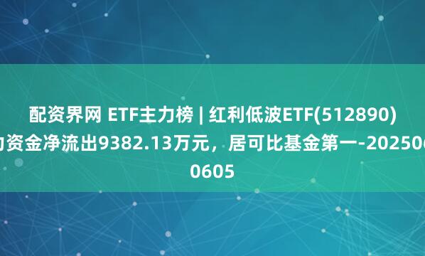 配资界网 ETF主力榜 | 红利低波ETF(512890)主力资金净流出9382.13万元，居可比基金第一-20250605